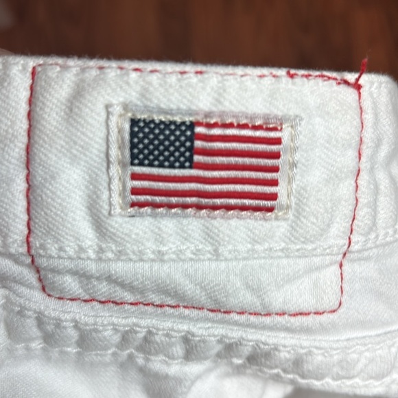 True Religion Women's White Denim Shorts, cotton, 29 - Picture 9 of 11